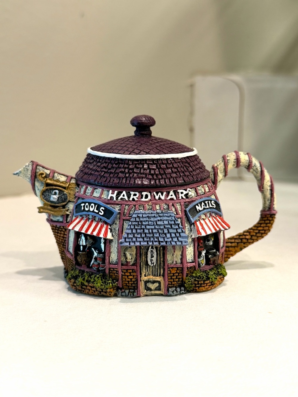 Purple Teapot Hardware Shop Sculpture Decorative Accent